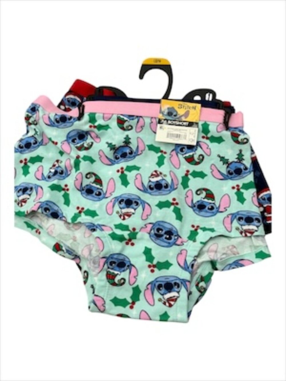 Disney Stitch Women's Christmas Boyshort Panties, 3-Pack, Size L(12-14) - Picture 2 of 4